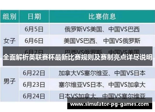 全面解析英联赛杯最新比赛规则及赛制亮点详尽说明