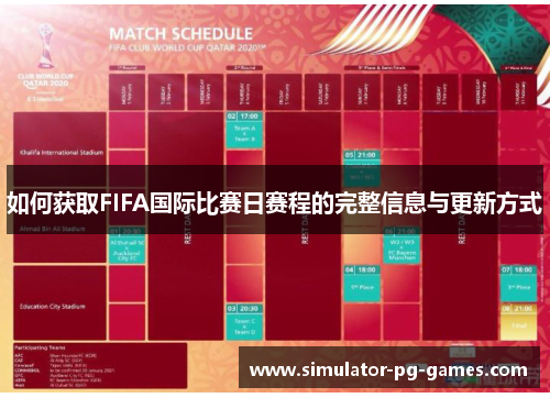如何获取FIFA国际比赛日赛程的完整信息与更新方式